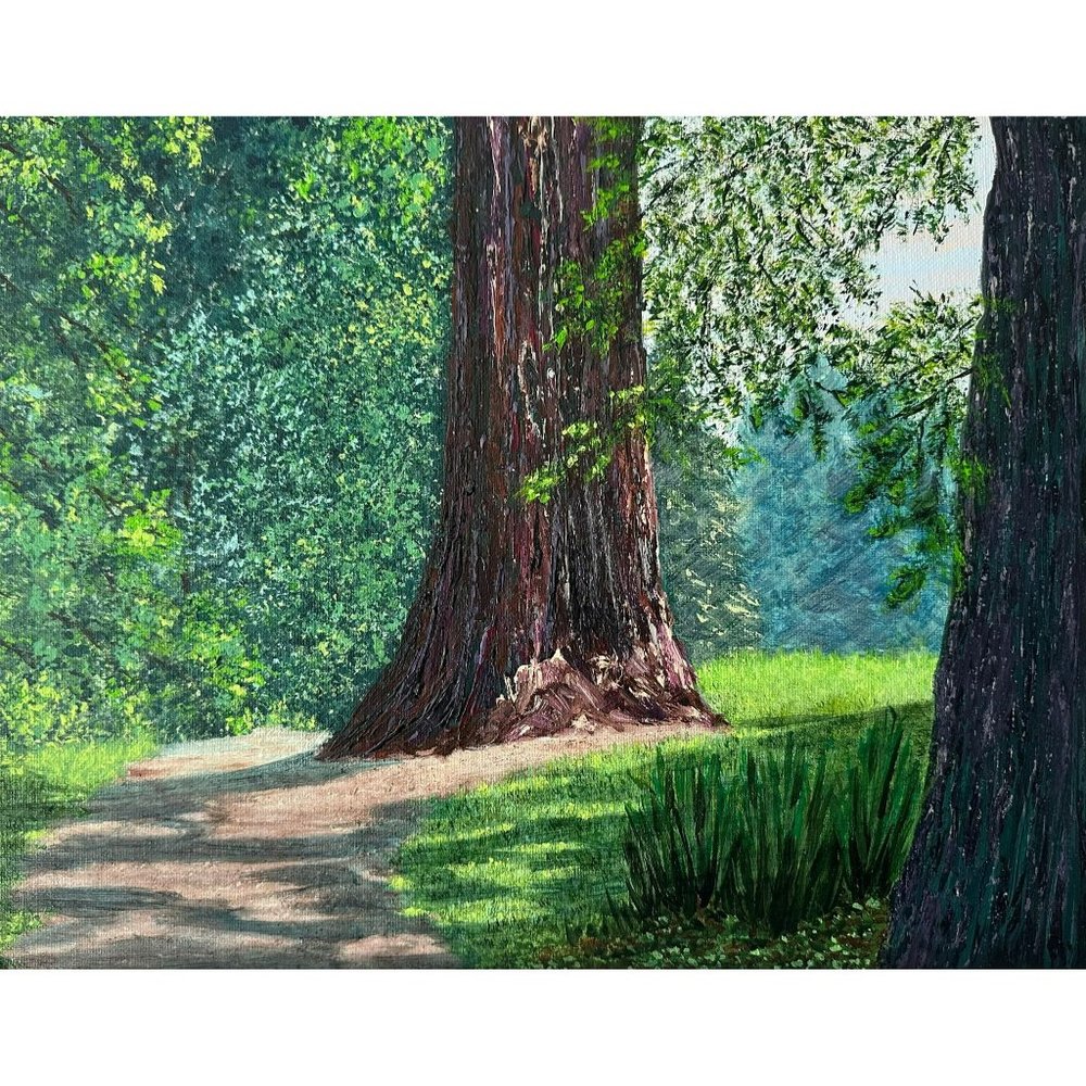 Spring Shadows, 11 x 14 Acrylic on Canvas Panel Nature Landscape Painting by Deb